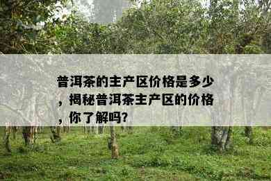 普洱茶的主产区价格是多少，揭秘普洱茶主产区的价格，你了解吗？