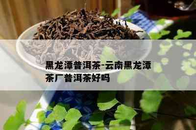 黑龙潭普洱茶-云南黑龙潭茶厂普洱茶好吗