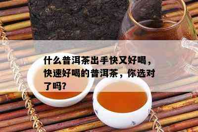 什么普洱茶出手快又好喝，快速好喝的普洱茶，你选对了吗？