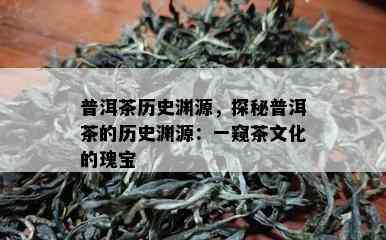 普洱茶历史渊源，探秘普洱茶的历史渊源：一窥茶文化的瑰宝