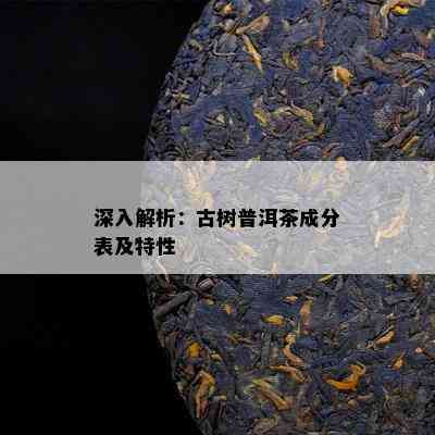 深入解析：古树普洱茶成分表及特性