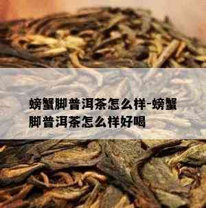 螃蟹脚普洱茶怎么样-螃蟹脚普洱茶怎么样好喝