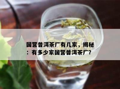 国营普洱茶厂有几家，揭秘：有多少家国营普洱茶厂？