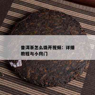 普洱茶怎么撬开视频：详细教程与小窍门