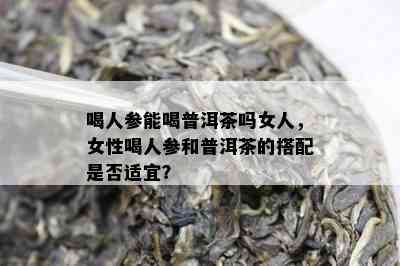 喝人参能喝普洱茶吗女人，女性喝人参和普洱茶的搭配是否适宜？