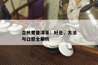 立秋煮普洱茶：好处、方法与口感全解析