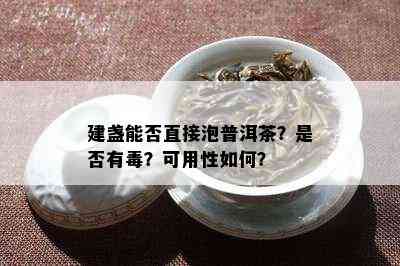 建盏能否直接泡普洱茶？是否有？可用性如何？