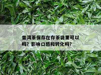 普洱茶保存在存茶袋里可以吗？作用口感和转化吗？