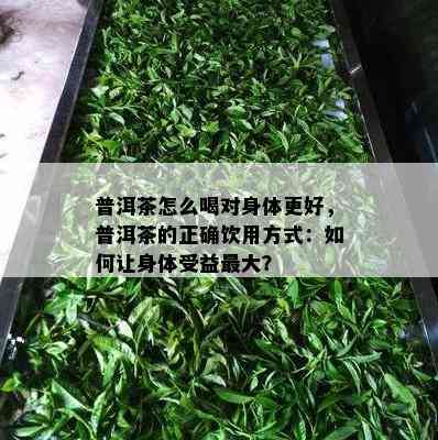 普洱茶怎么喝对身体更好，普洱茶的正确饮用方法：怎样让身体受益更大？