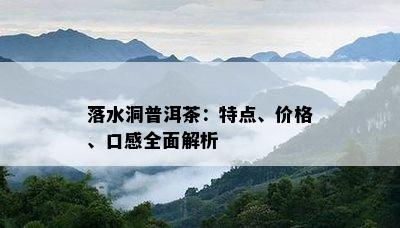 落水洞普洱茶：特点、价格、口感全面解析