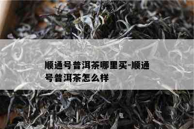 顺通号普洱茶哪里买-顺通号普洱茶怎么样