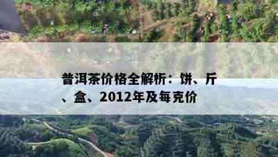 普洱茶价格全解析：饼、斤、盒、2012年及每克价