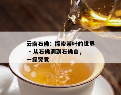 云南石佛：探索茶叶的世界 - 从石佛洞到石佛山，一探究竟