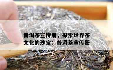 普洱茶宣传册，探索世界茶文化的瑰宝：普洱茶宣传册