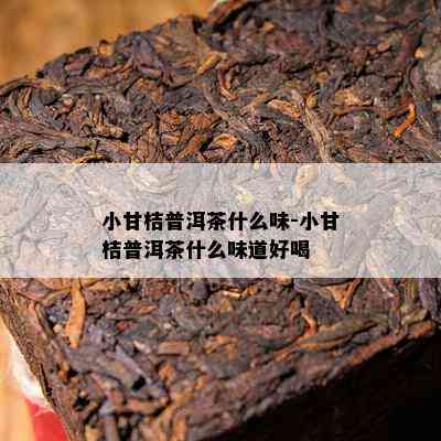 小甘桔普洱茶什么味-小甘桔普洱茶什么味道好喝