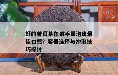 好的普洱茶在谁手里泡出更佳口感？容器选择与冲泡技巧探讨