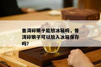 普洱碎银子能放冰箱吗，普洱碎银子可以放入冰箱保存吗？