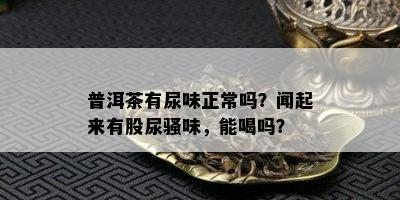 普洱茶有尿味正常吗？闻起来有股尿骚味，能喝吗？