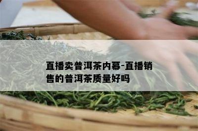 直播卖普洱茶内幕-直播销售的普洱茶品质好吗