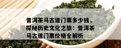 普洱茶马古道门票多少钱，探秘历史文化之旅：普洱茶马古道门票价格全解析