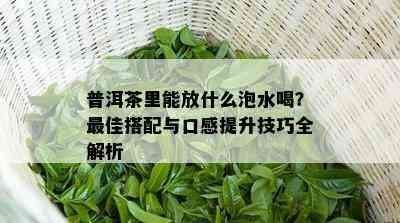 普洱茶里能放什么泡水喝？更佳搭配与口感提升技巧全解析