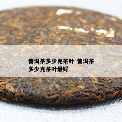 普洱茶多少克茶叶-普洱茶多少克茶叶更好