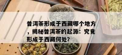 普洱茶形成于  哪个地方，揭秘普洱茶的起源：究竟形成于  何处？