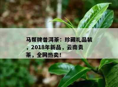 马帮牌普洱茶：珍藏礼品装，2018年新品，云南贡茶，全网热卖！