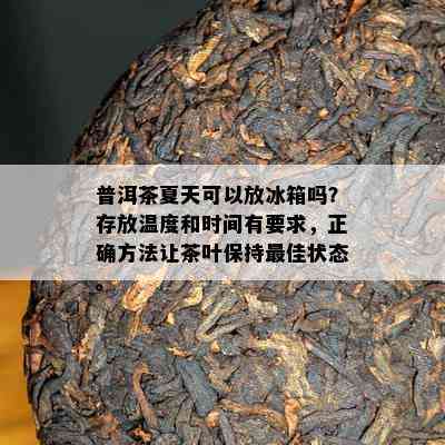 普洱茶夏天可以放冰箱吗？存放温度和时间有要求，正确方法让茶叶保持更佳状态。