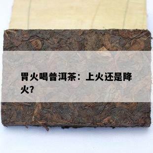 胃火喝普洱茶：上火还是降火？