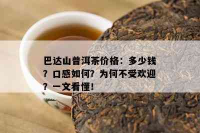 巴达山普洱茶价格：多少钱？口感如何？为何不受欢迎？一文看懂！