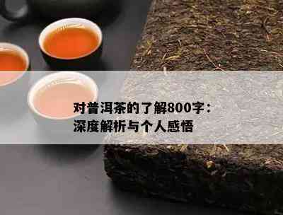 对普洱茶的熟悉800字：深度解析与个人感悟