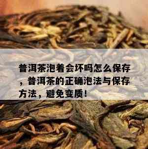 普洱茶泡着会坏吗怎么保存，普洱茶的正确泡法与保存方法，避免变质！