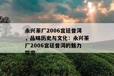 永兴茶厂2006宫廷普洱，品味历史与文化：永兴茶厂2006宫廷普洱的魅力探究