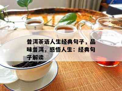 普洱茶语人生经典句子，品味普洱，感悟人生：经典句子解读