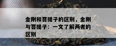 金刚和菩提子的区别，金刚与菩提子：一文熟悉两者的区别