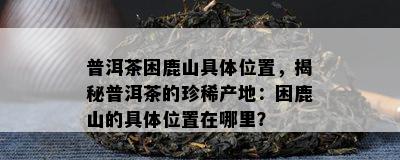 普洱茶困鹿山具  置，揭秘普洱茶的珍稀产地：困鹿山的具  置在哪里？