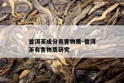 普洱茶成分有害物质-普洱茶有害物质研究