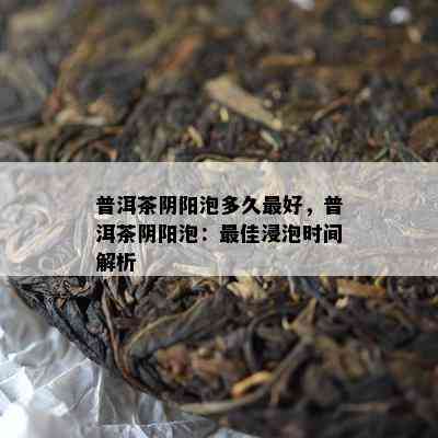 普洱茶阴阳泡多久更好，普洱茶阴阳泡：更佳浸泡时间解析