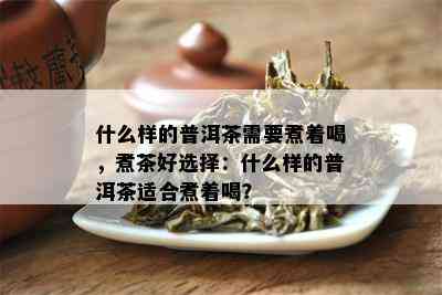 什么样的普洱茶需要煮着喝，煮茶好选择：什么样的普洱茶适合煮着喝？