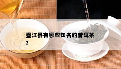 墨江县有哪些知名的普洱茶？