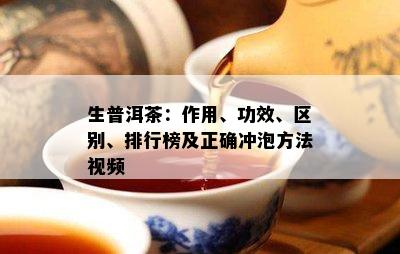 生普洱茶：作用、功效、区别、排行榜及正确冲泡方法视频