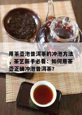 用茶壶泡普洱茶的冲泡方法，茶艺新手必看：如何用茶壶正确冲泡普洱茶？