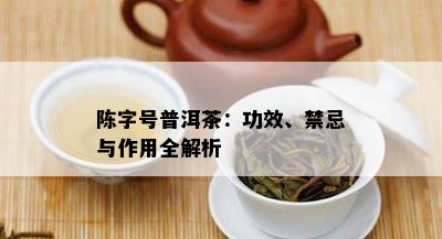 陈字号普洱茶：功效、禁忌与作用全解析