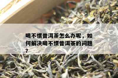 喝不惯普洱茶怎么办呢，如何解决喝不惯普洱茶的问题？