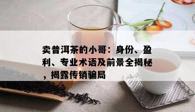 卖普洱茶的小哥：身份、盈利、专业术语及前景全揭秘，揭露传销骗局