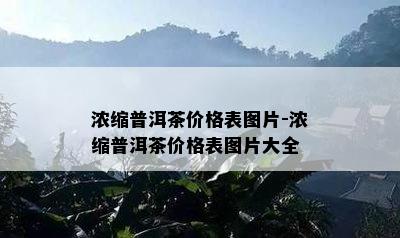 浓缩普洱茶价格表图片-浓缩普洱茶价格表图片大全