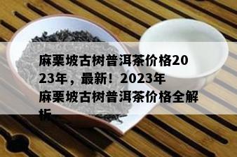 麻栗坡古树普洱茶价格2023年，最新！2023年麻栗坡古树普洱茶价格全解析