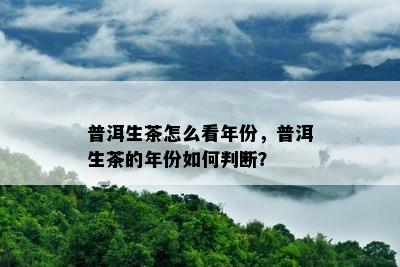 普洱生茶怎么看年份，普洱生茶的年份如何判断？