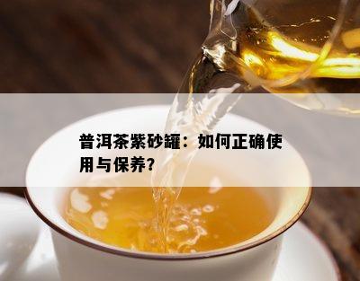 普洱茶紫砂罐：如何正确使用与保养？